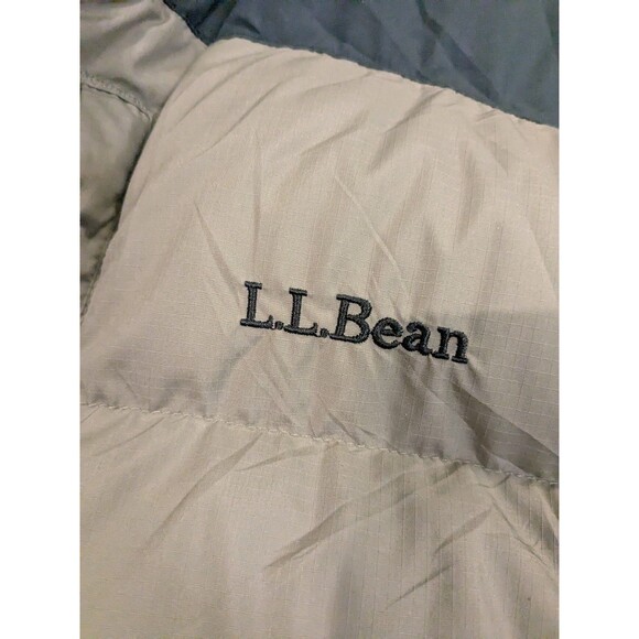 L.L. Bean Mens Jacket Coat Goose Down Vintage Sz Medium Tan and Black Gorpcore - Picture 3 of 8